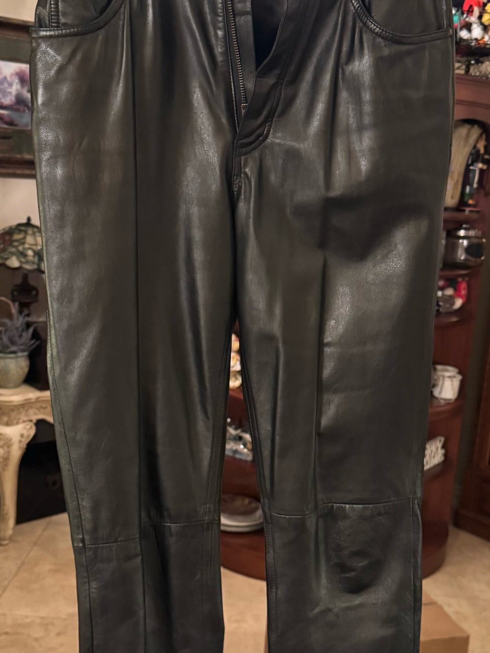 Black Leather Women’s Real Leather Pants Size 12 by Wilson’s Leather - Vintage